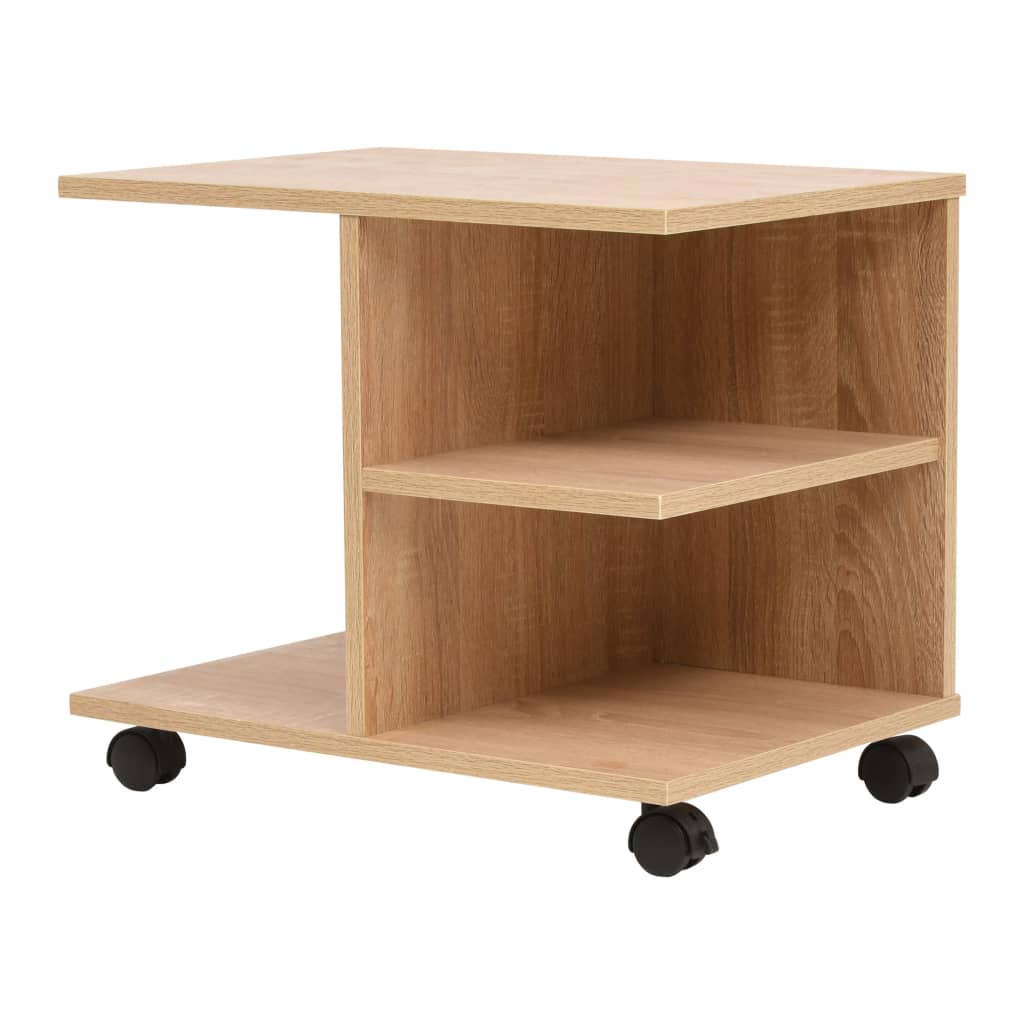 vidaXL Hylly pyörillä 50x35x42 cm tammi
