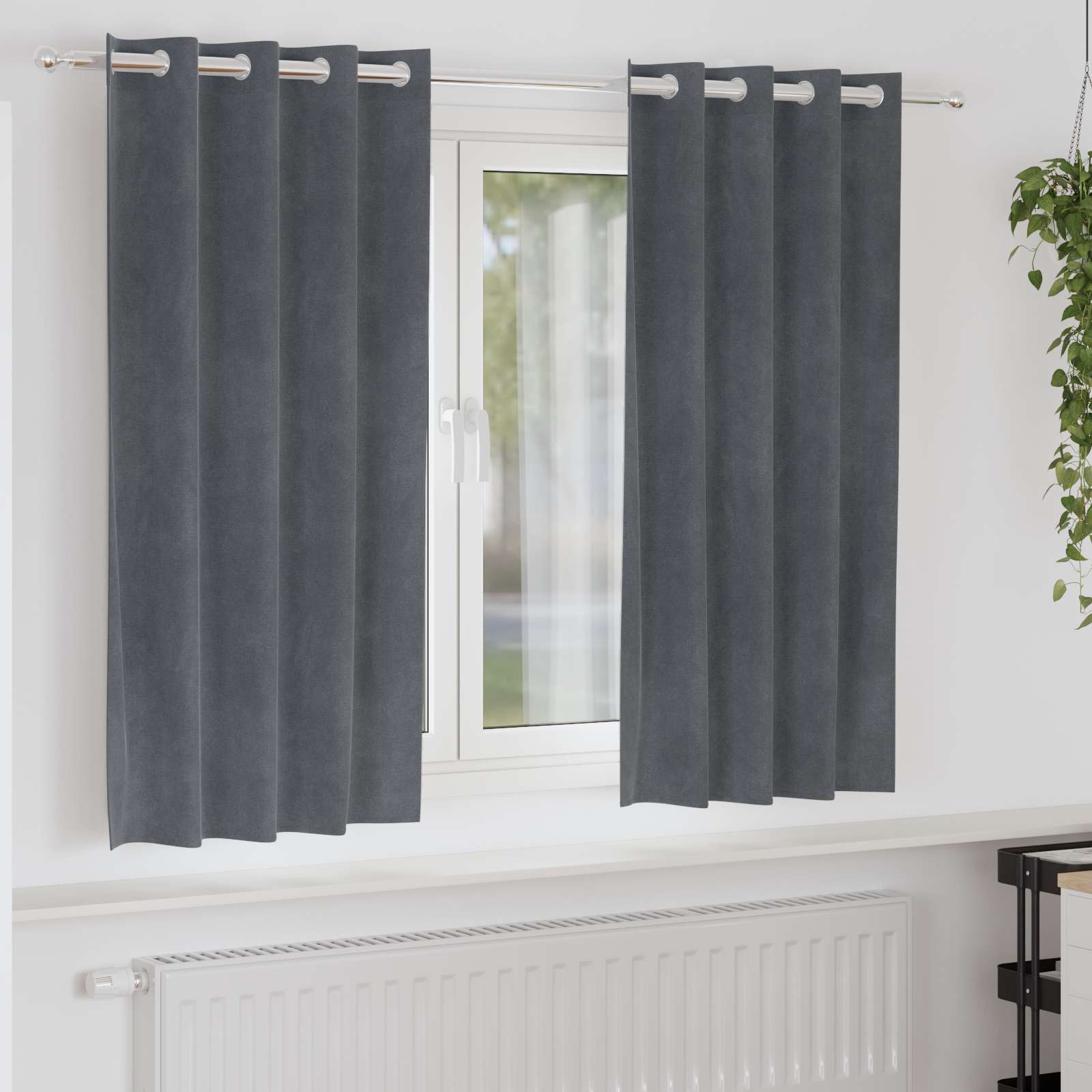 vidaXL Verhot 2 kpl Vaaleanharmaa 140 x 175 cm Sametti