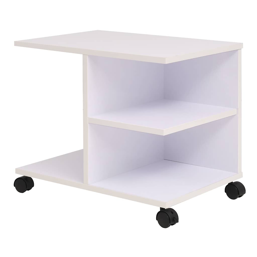 vidaXL Hylly pyörillä 50x35x42 cm valkoinen