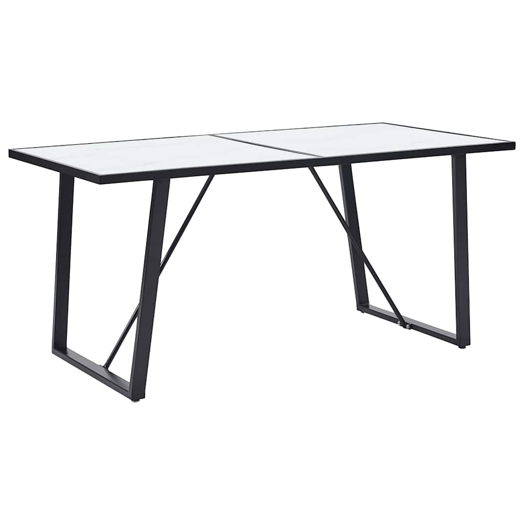 vidaXL Ruokapöytä valkoinen 160x80x75 cm karkaistu lasi